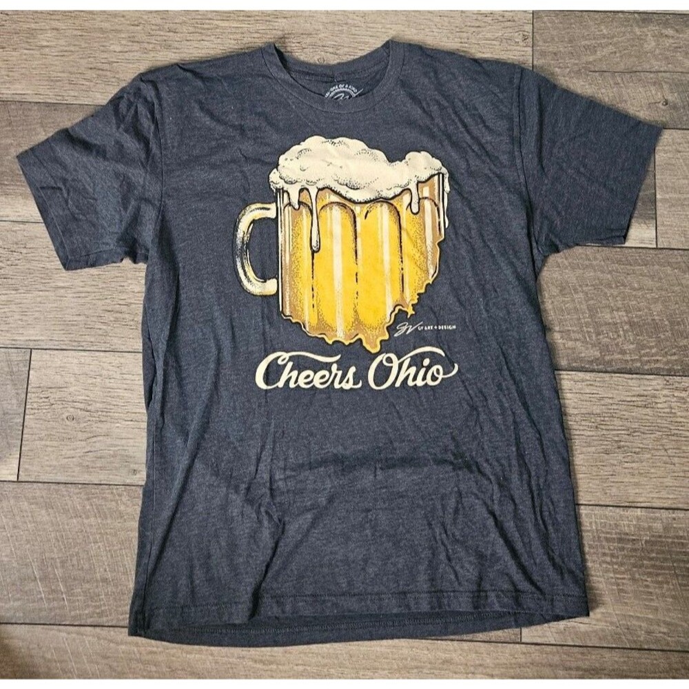 GV Art & Design Cheers Ohio Beer Tee T-shirt Large